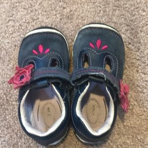 Blue and pink stride rite toddler shoe